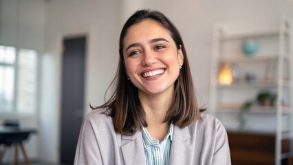 Smiling young professional woman portrait. Generative AI 