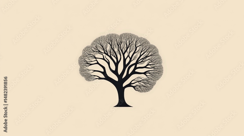 Poster create a brain icon where the lines resemble tree branches, symbolizing the growth of ideas and know