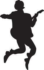 Silhouette Singer playing guiter in  stage 