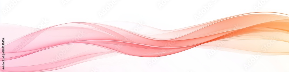 Aufkleber abstract pastel peach wave texture pattern on white background, minimal design element for text