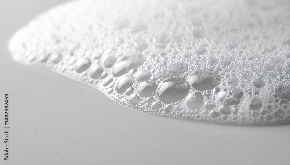 Aufkleber bubbling foam formation clean surface macro photography minimalist environment close-up view abstrac