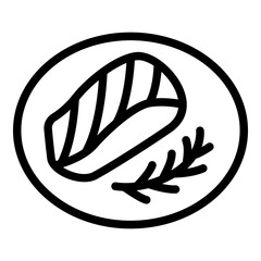 Salmon icon. Vector line icon