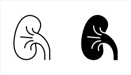 kidneys icon set, urinary system concept, vector illustration on white background