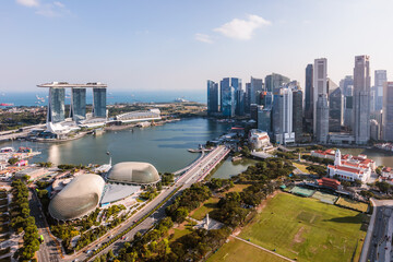 Financial district and Marina bay Sands, Singapore