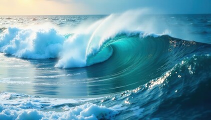 High angle shot of powerful ocean waves breaking,  powerful waves,  overhead,  ocean waves