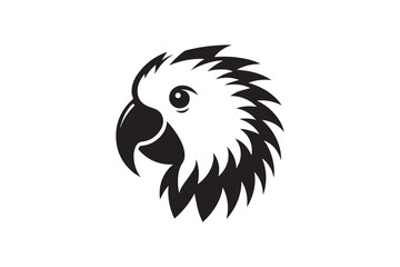 simple and unobtrusive  Parrot head vector silhouette illustration isolated in white background