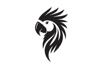 Obraz premium simple and unobtrusive Parrot head vector silhouette illustration isolated in white background