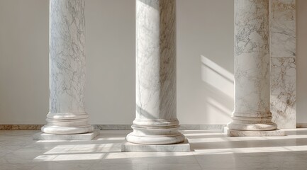 Elegant marble pillars bathed in natural light