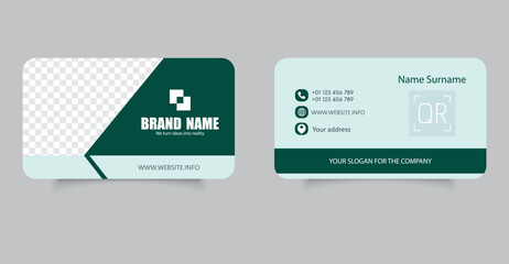 Business Card Template. Creative modern clean corporate double-side business card template, personal visiting card, vector illustration, professional simple identity card