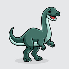 Cute Asylosaurus Dinosaur isolated cartoon illustration with light background