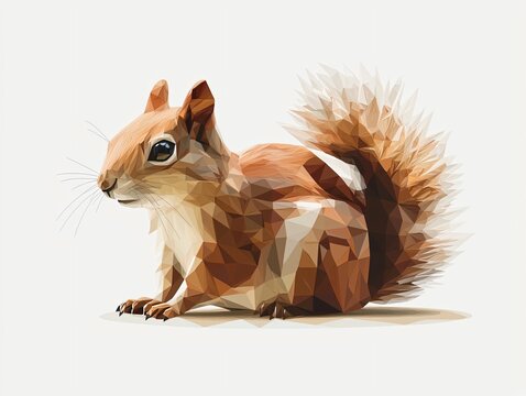 Low Poly Squirrel - Powered by Adobe