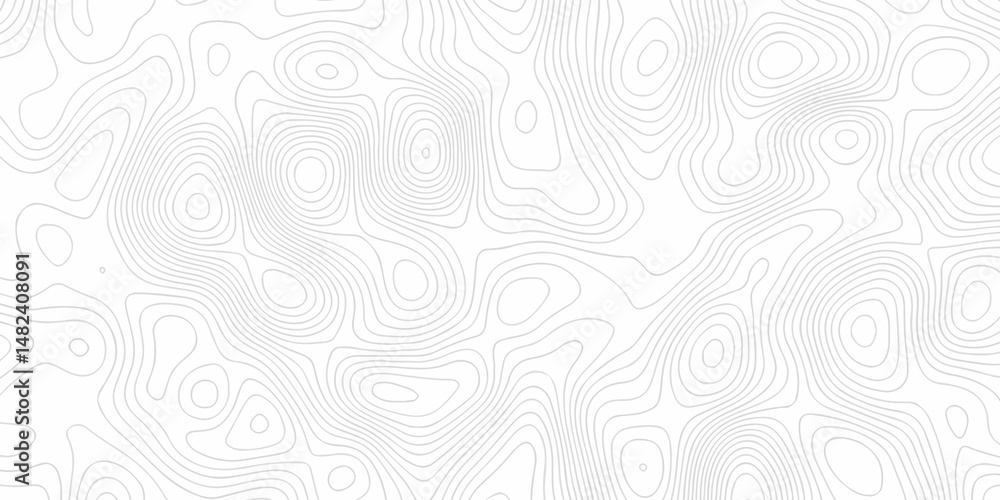 Poster abstract curve grid map and topo contour map white background. topographic contour lines. seamless p