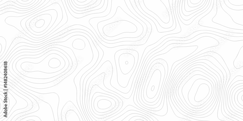Poster abstract curve grid map and topo contour map white background. topographic contour lines. seamless p