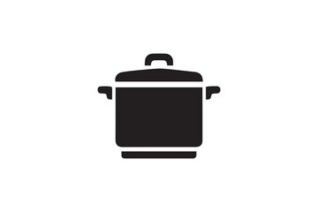 simple and unobtrusive  saucepan vector silhouette illustration isolated in white background