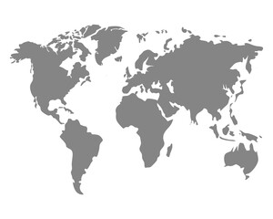 Grey blank world map vector illustration