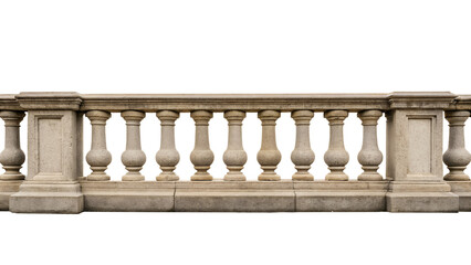  Stone Balustrade Isolated on White Background