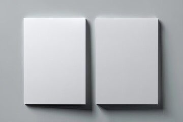 Two blank white cards resting on a neutral background