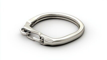 Close-up view of a modern key ring design.
