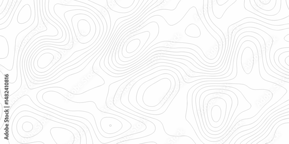Poster abstract curve grid map and topo contour map white background. topographic contour lines. seamless p