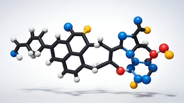 Malondialdehyde (MDA, enol form) molecule. Marker of oxidative stress and naturally produced during the lipid peroxidation of polyunsaturated fatty acids, 3D rendering.