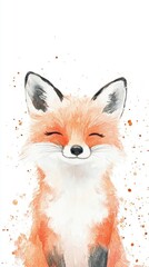 Obraz premium Cute Watercolor Fox Illustration