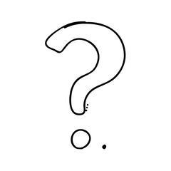 Naklejka premium Minimal black question mark with small dot