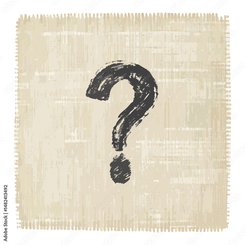 Poster grungy question mark on textured beige background