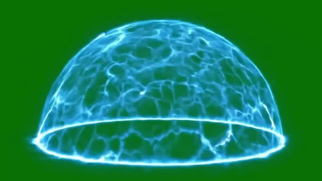 Glowing Blue Energy Shield or Force Field Against a Green Screen