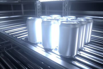 Illuminated Cans in a Chilled Environment with Dramatic Lighting