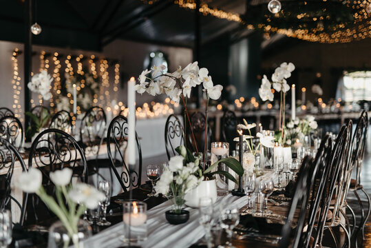 Elegant variety of wedding table decor & flowers
