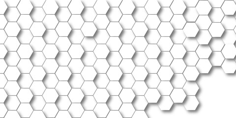 Abstract emboss white Hexagonal Background. Luxury White Pattern. Futuristic minimal honeycomb mosaic white background. geometric mesh cell texture. modern futuristic wallpaper.