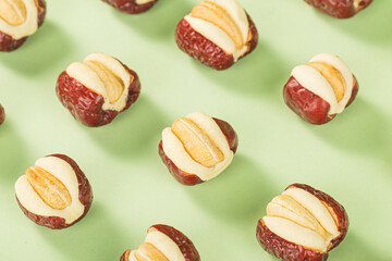 Chinese specialty snack - cashew nut puffs and dates