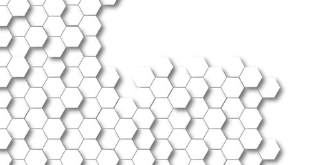 Abstract emboss white Hexagonal Background. Luxury White Pattern. Futuristic minimal honeycomb...