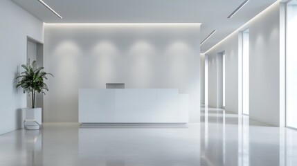 Minimalist Modern Reception Area and Lobby with Clean White Design