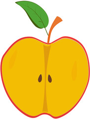 Half an apple with leaves Apple icon