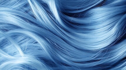 Serene Blue Hair Waves Abstract Texture