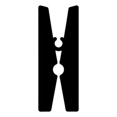 Stylized Clothes Peg Icon, a Simple Laundry Clip Illustration in Black