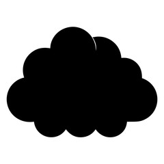 Black cloud silhouette against a white background depicting weather phenomena