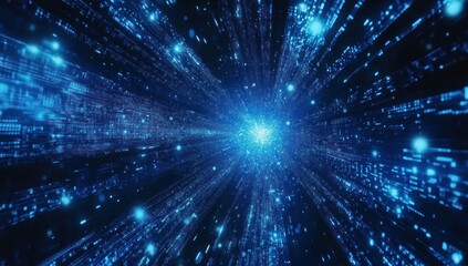 Fototapeta premium Digital Data Stream: A Journey Into the Cyberspace