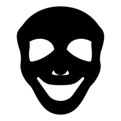 Abstract Black Mask Silhouette with a Smiling Expression and Empty Eyes