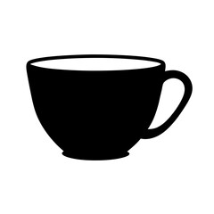 Simple and elegant black silhouette of a tea or coffee cup