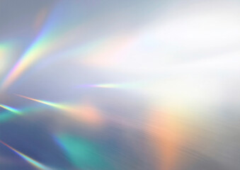 ヘアラインのシルバー地に細かな虹色の光が差し込む