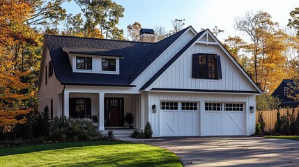 A white suburban home