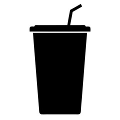Silhouette of a disposable cup with a straw, representing a drink