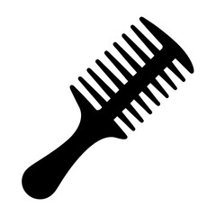 Silhouette of a comb with wide teeth, tool for hair styling