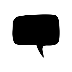A single black speech bubble on a white background illustration art