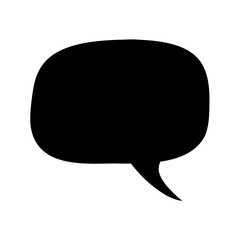 Simple black speech bubble with rounded corners isolated on a white background
