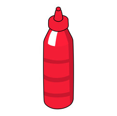 Cartoon Sauce Bottle Digital Vectors Illustration 