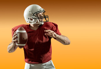 American Football Energy, Football Player in Action, Dynamic Neon Athlete