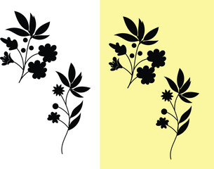 Vibrant Red Green Blue and Yellow Flower Design A Detailed Botanical Illustration with CMYK and Grayscale Options for Print and Digital Use